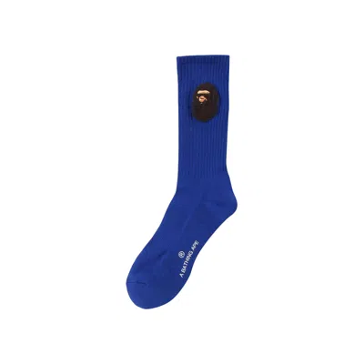 Pre-owned Bape Balloon Yarn Ape Head Socks 'blue' | Men's Size M