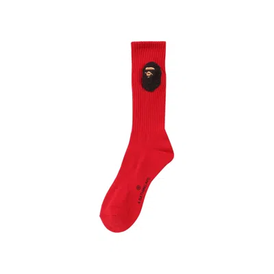 Pre-owned Bape Balloon Yarn Ape Head Socks 'red' | Men's Size M