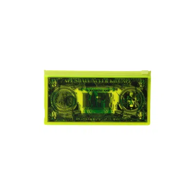 Pre-owned Bape Banknote Design Clear Pouch 'yellow' | Men's Size Onesize
