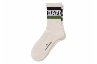 Pre-owned Bape Line Socks (ss24) Green