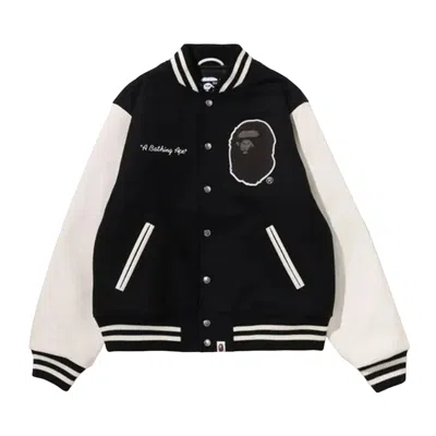 Pre-owned Bape Univ Varsity Jacket 'black' | Men's Size S