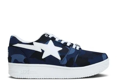 Bape Sta Canvas Low 'navy Camo' In Blue