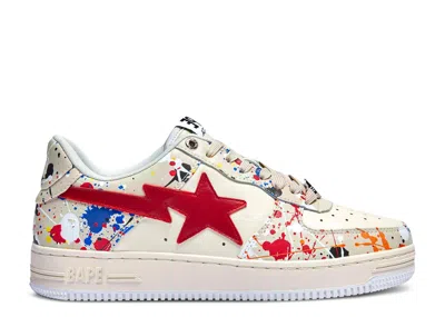 Bape Sta Low 'paint Splatter - Ivory' In White
