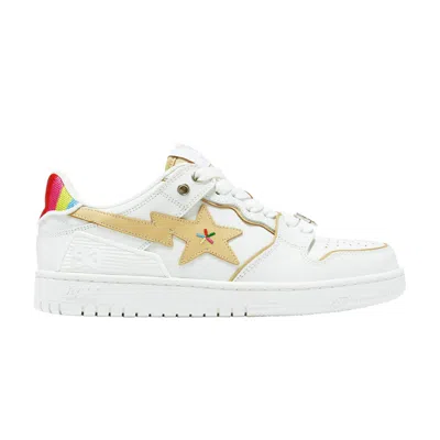 Pre-owned Bape Bapy X Sk8 Sta 'rainbow' In White