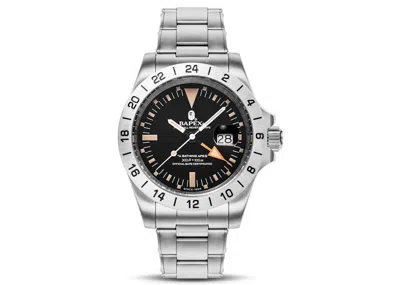 Pre-owned Bape Bathing Ape Type 8 X Watch In Silver/black