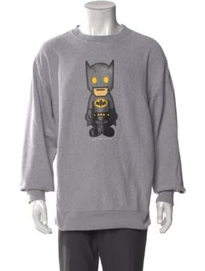 Pre-owned Bape Batman Graphic Print Sweatshirt In Gray