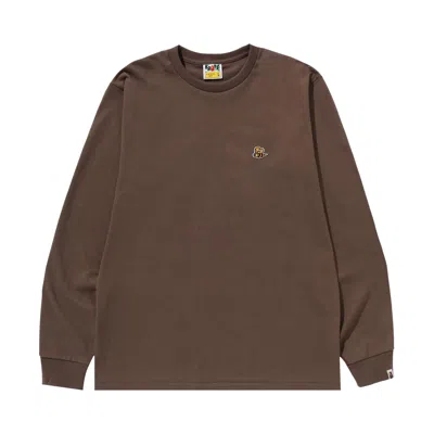 Pre-owned Bape Bee One Point Long-sleeve Tee 'brown' | Men's Size Xxl