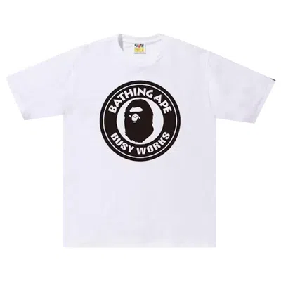 Pre-owned Bape Bicolor Busyworks Tee 'white'