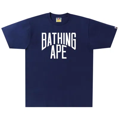 Pre-owned Bape Bicolor Nyc Logo Tee 'navy' | Blue | Men's Size S