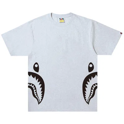 Pre-owned Bape Bicolor Side Shark Tee 'grey' | Men's Size L In Gray