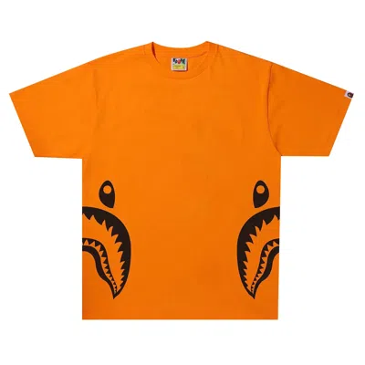 Pre-owned Bape Bicolor Side Shark Tee 'orange' | Men's Size L