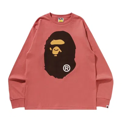 Pre-owned Bape Big Ape Head Long-sleeve Tee 'pink' | Men's Size S