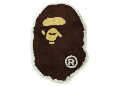 Pre-owned Bape Big Ape Head Rug Mat In Brown