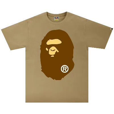 Pre-owned Bape Big Ape Head Tee 'beige' In Cream