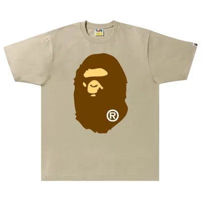 Pre-owned Bape Big Ape Head Tee 'beige' In Cream