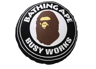 Pre-owned Bape Big Busy Work Shop Bws Circle Cushion In Black