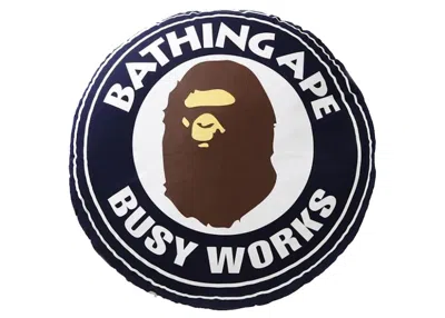 Pre-owned Bape Big Busy Work Shop Bws Cushion In Navy Blue