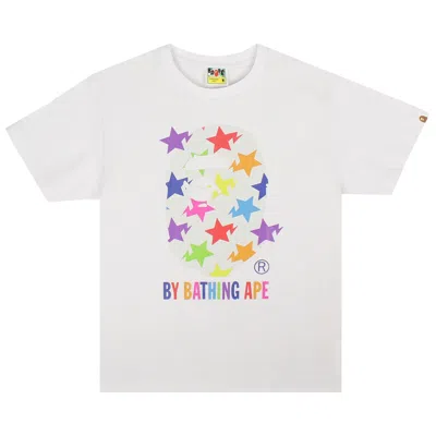 Pre-owned Bape Big Head Ape Star Festival T-shirt 'multicolor/white' In Multi-color