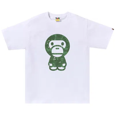 Pre-owned Bape Bitmap Big Baby Milo Tee 'white'