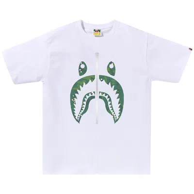 Pre-owned Bape Bitmap Shark Tee 'white'