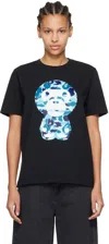 Bape Black Abc Camo Big Baby Milo T-shirt In Black X Blue