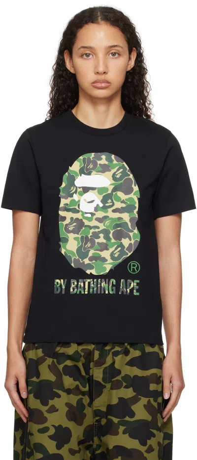 Bape Black Abc Camo T-shirt In Black X Green