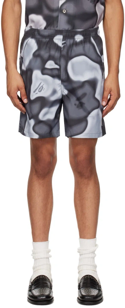 Bape Black & Gray Liquid Camo One Point Swim Shorts