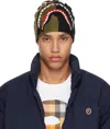 Bape Black & Green 1st Shark Knit Beanie In Blk-black