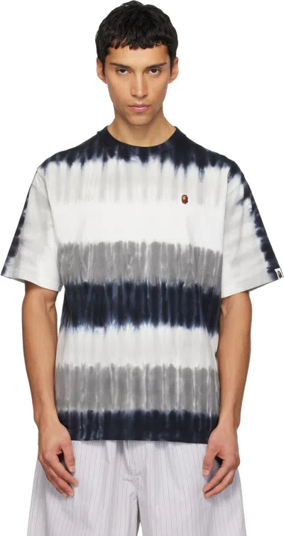Bape Black & White Drip Stripe One Point T-shirt