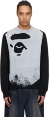 Bape Black Ape Head Over Print Sweatshirt In Black