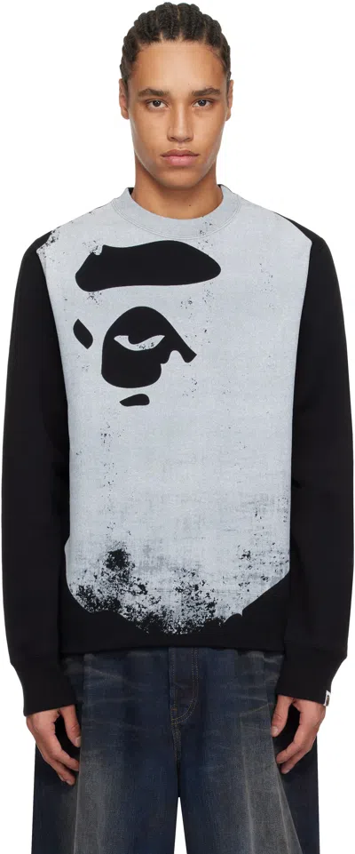 Bape Black Ape Head Over Print Sweatshirt