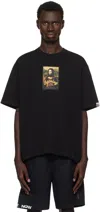 Bape Black Art Print Relaxed Fit T-shirt In Black