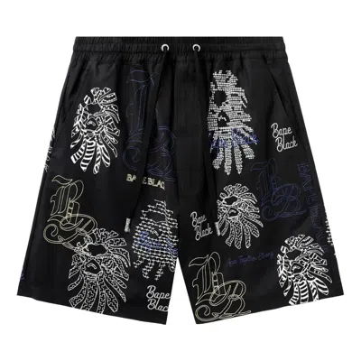 Pre-owned Bape Black  Graphic Stitch Shorts 'black'