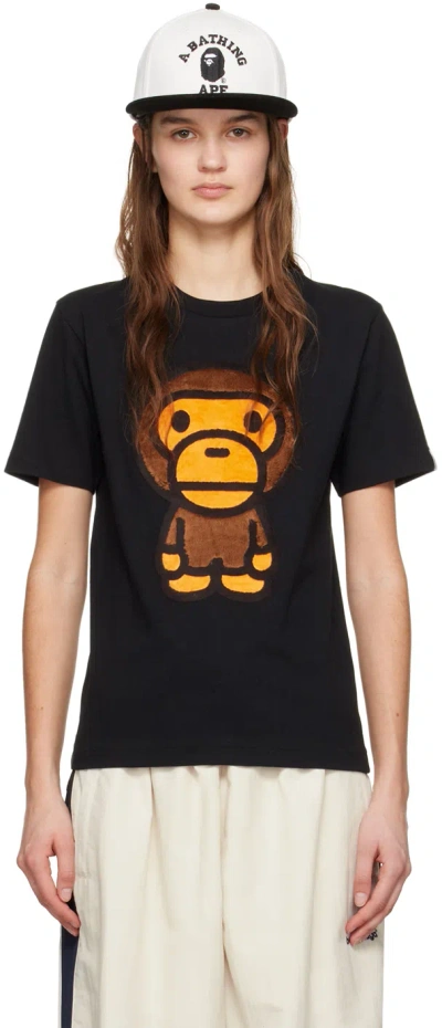 Bape Black Boa Big Baby Milo T-shirt