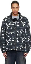 Bape Black City Camo Reversible Down Jacket In Black