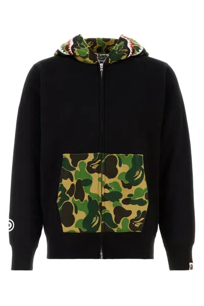 Bape Cotton Abc Camo Shark Sweatshirt In Black