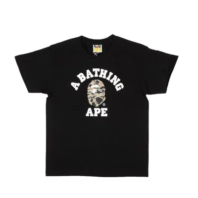 Bape Black Cotton Ape Short Sleeve T-shirt - Black