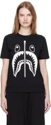 Bape Black Crystal Stone Shark T-shirt In Black