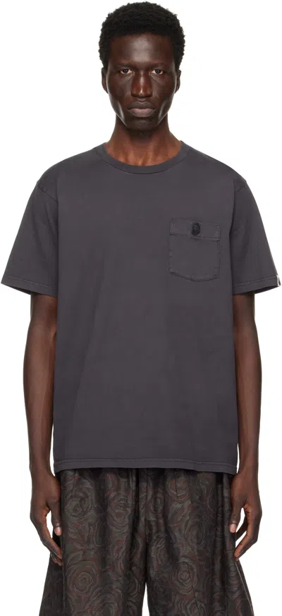 Bape Black Garment Dye One Point Pocket T-shirt