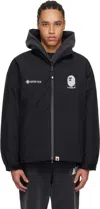 Bape Black Gore-tex Down Jacket In Blk-black