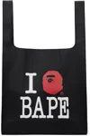 Bape Black 'i Love ' Tote In Black