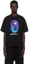 Bape Black Line Camo Ape Head Relaxed Fit T-shirt In Black