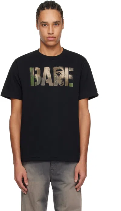 Bape Black Map Camo Stencil '' Logo T-shirt In Bk0