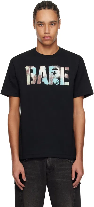 Bape Black Map Camo Stencil '' Logo T-shirt In Bkn-