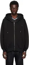 Bape Black Metal One Point Zip-up Hoodie In Black