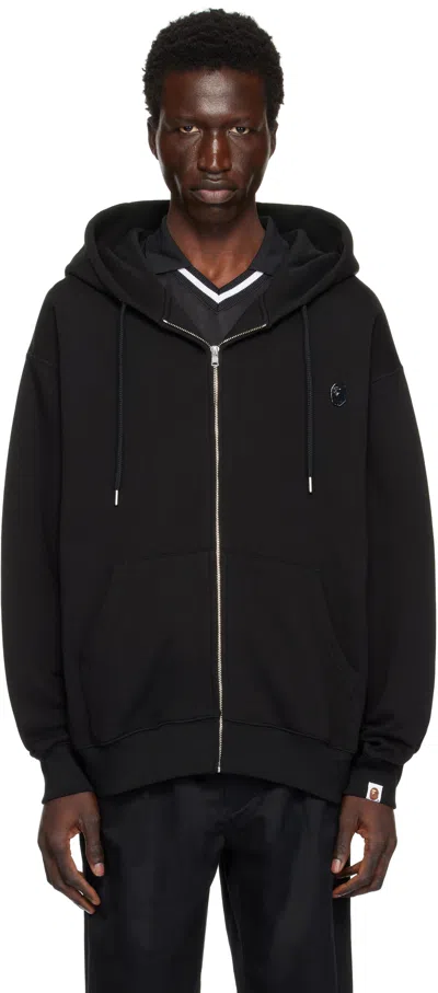 Bape Black Metal One Point Zip-up Hoodie