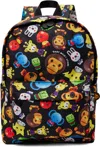 Bape Black Milo 3d All Print Pattern Medium Backpack In Mlb