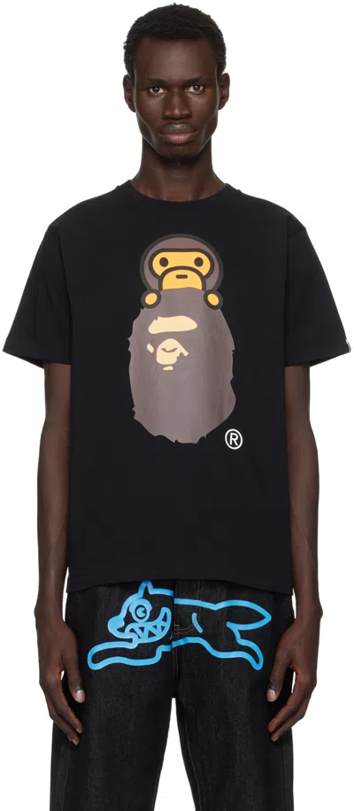 Bape Black Milo On Ape Head T-shirt