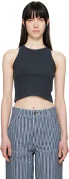 Bape Black Pigment Dyed Rib Tank Top In Black