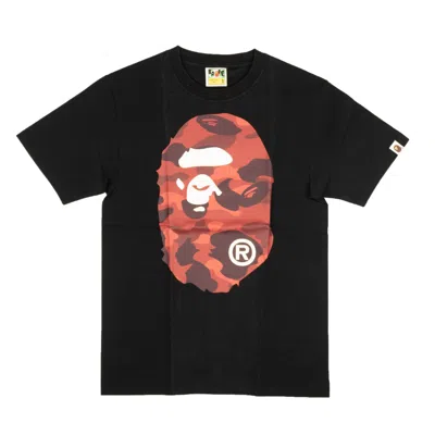 Bape Black Red Camo Logo Short Sleeve T-shirt